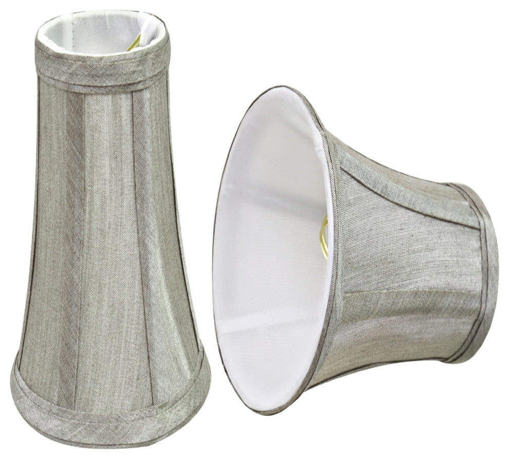30246-2 Small Bell  Chandelier Clip On Lamp Shade Silver Gray 2 1/2"x4"x5"