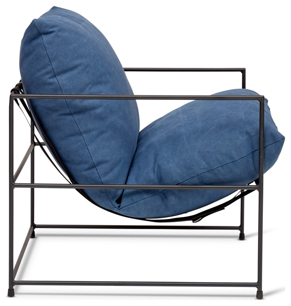 Trent Accent Chair, Washed Navy