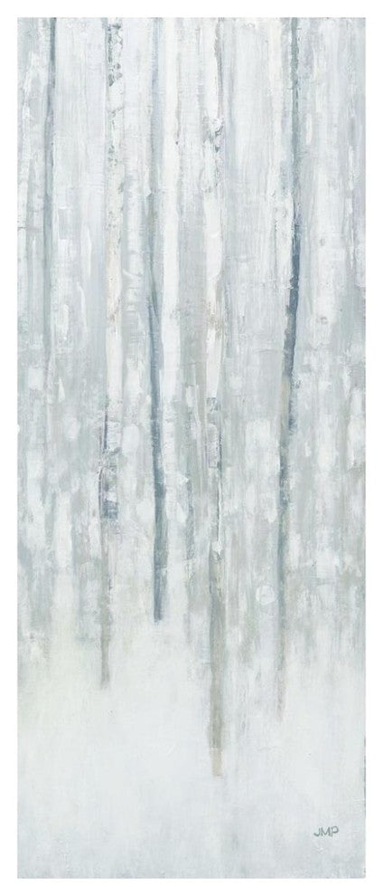 "Birches in Winter Blue Gray Panel II" Print by Julia Purinton, 32"x77"
