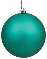 Vickerman 4.75" Teal Matte Ball Ornament, 4 per Bag