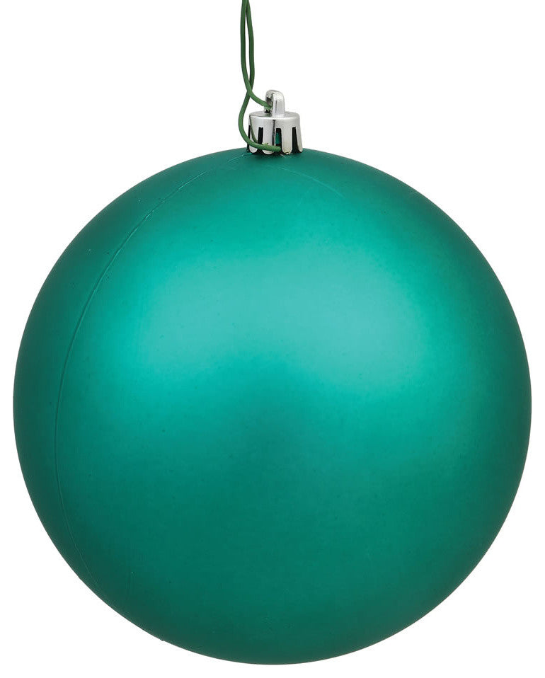 Vickerman 4.75" Teal Matte Ball Ornament, 4 per Bag