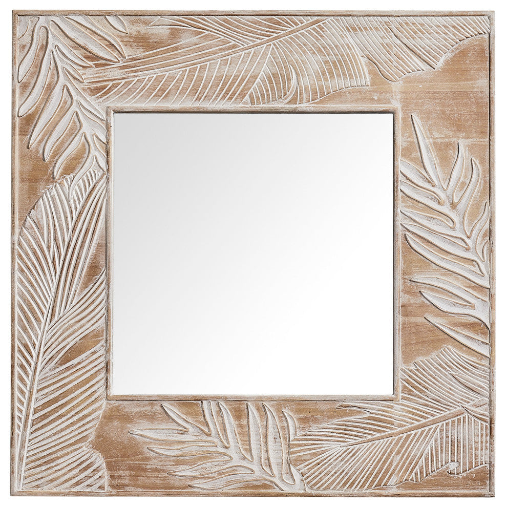 32 in. W x 32 in. H Square Farmhouse Framed Wall Bathroom Vanity Mirror