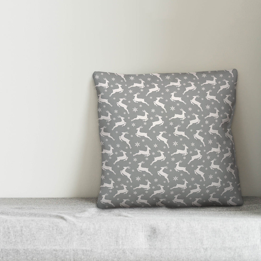Reindeer Pattern 16"x16" Throw Pillow