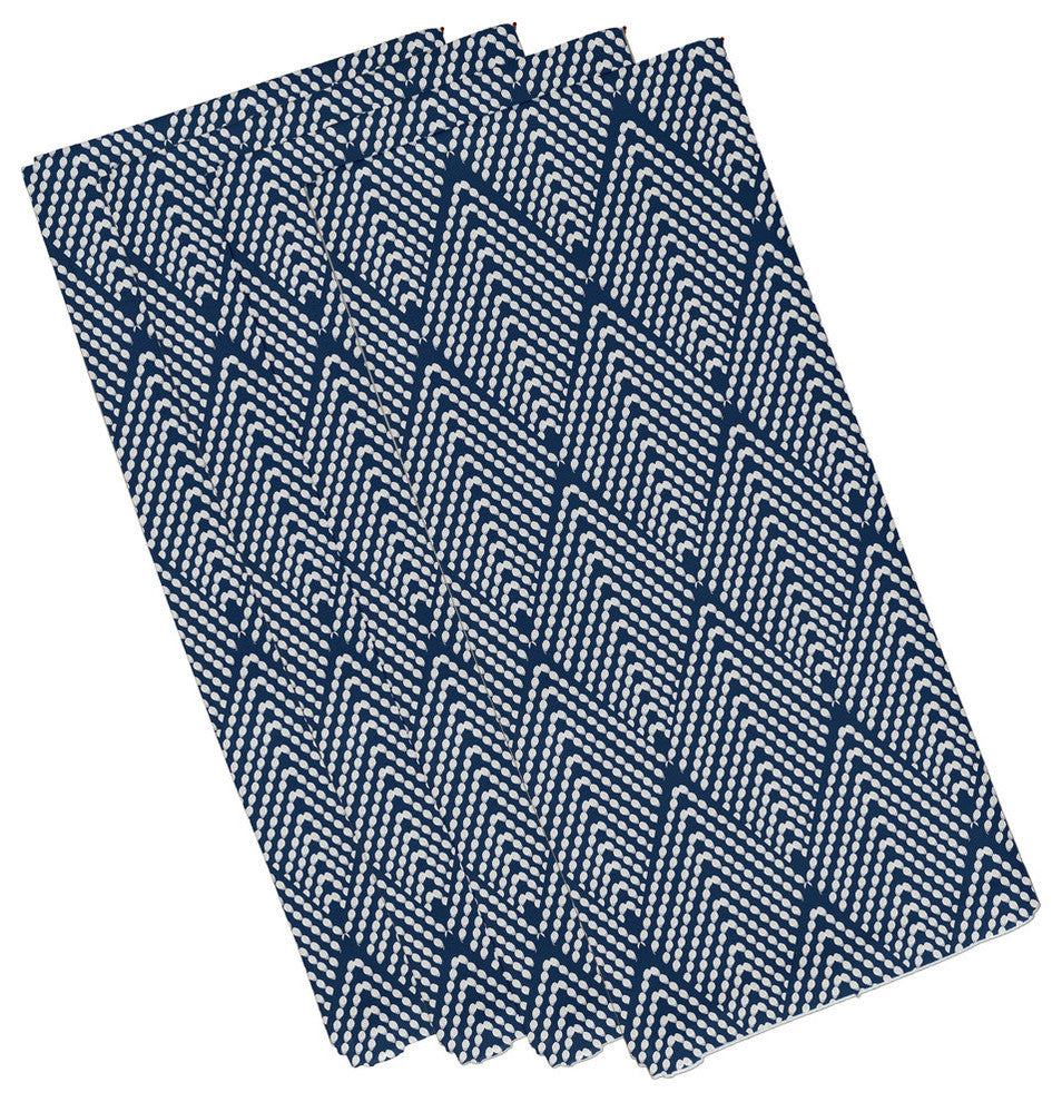 Lifelor Geometric Print Napkin, Navy Blue (Set of 4), 19 x 19"