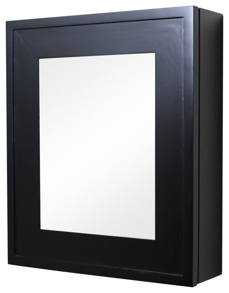 Wall Mount Mirrored Medicine Cabinet, Black