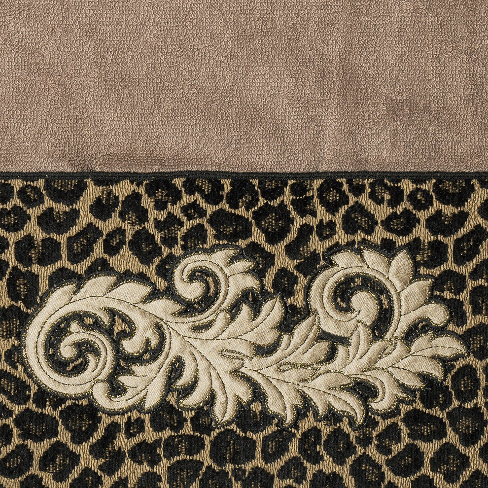 Linum Home Textiles Turkish Cotton April 3-Piece Embellished Towel Set, Latte