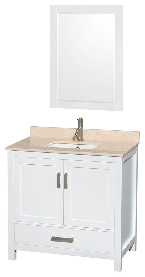 Wyndham WCS141436SWHIVUNSM24 36 Inch Single Bathroom Vanity in White