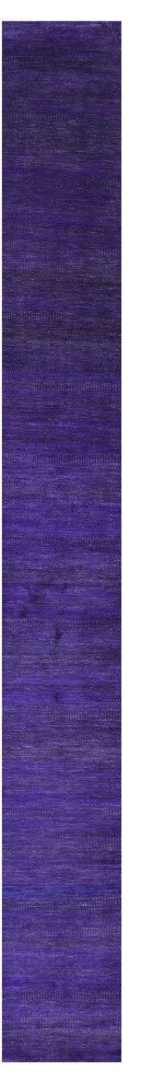 Runner Hand Knotted Super Savannah Gabbeh Wool and Silk Rug 2' 8" X 23' 6" Q8625