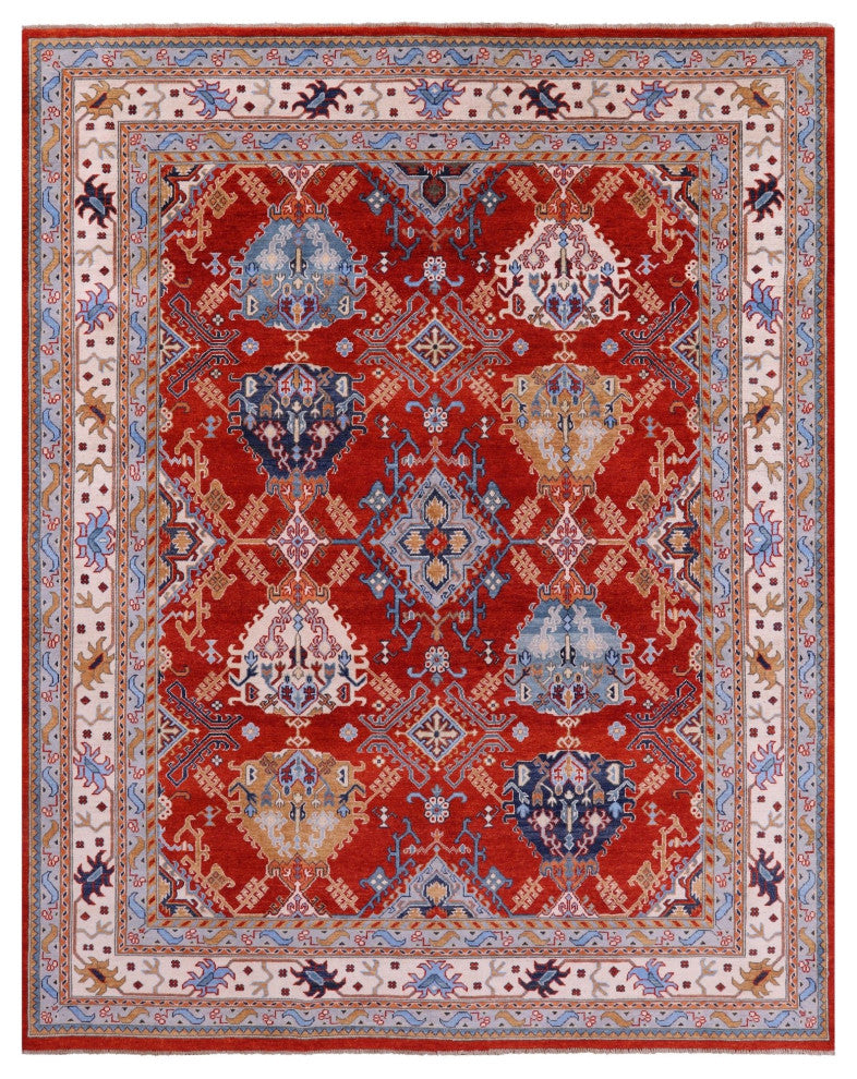 8' 1" X 10' 1" Handmade Super Kazak Wool Rug Q9506