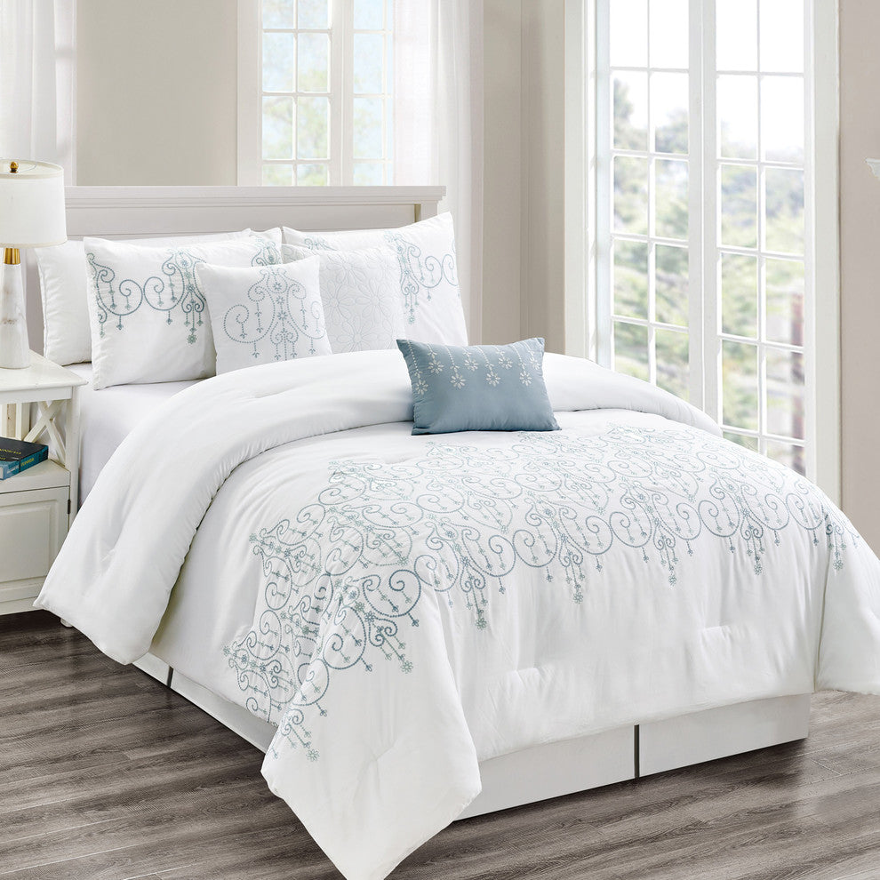 Geron 7 piece comforter set, Multiple Color, Queen