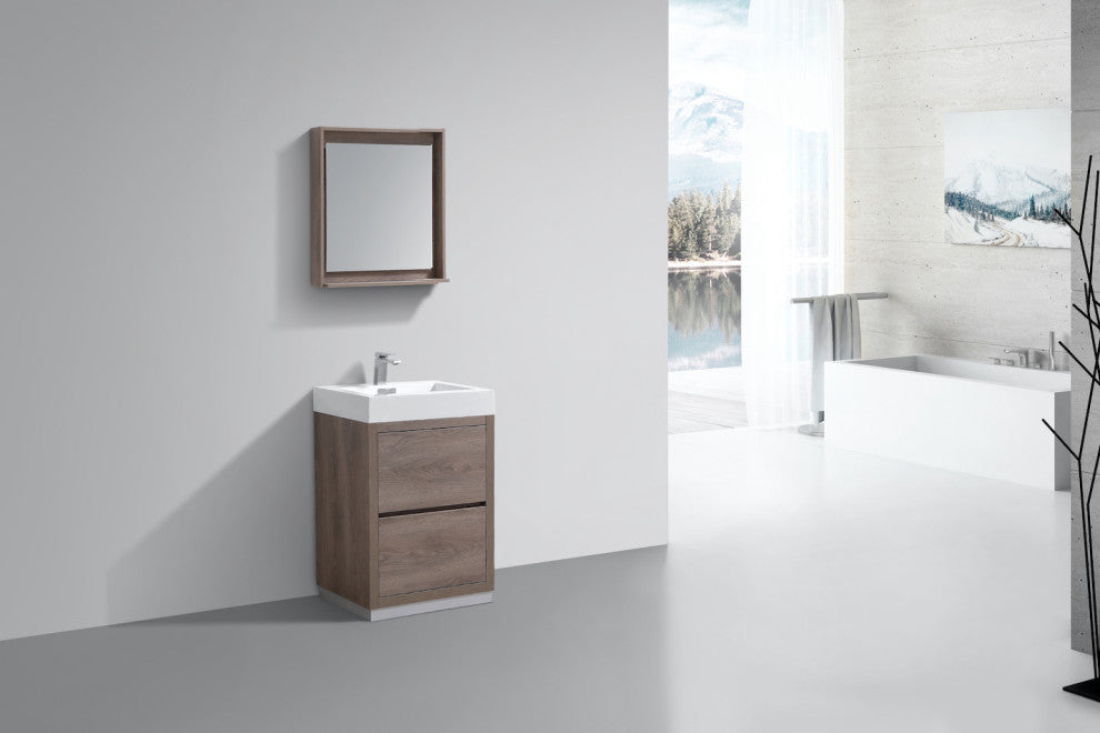 Bliss 24" Free Standing Bathroom Vanity, Butternut