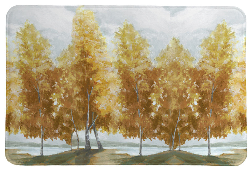 Laural Home Fall Trees Memory Foam Rug