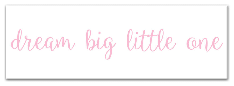 Dream Big Little One 12"x36" Canvas Wall Art, Pink