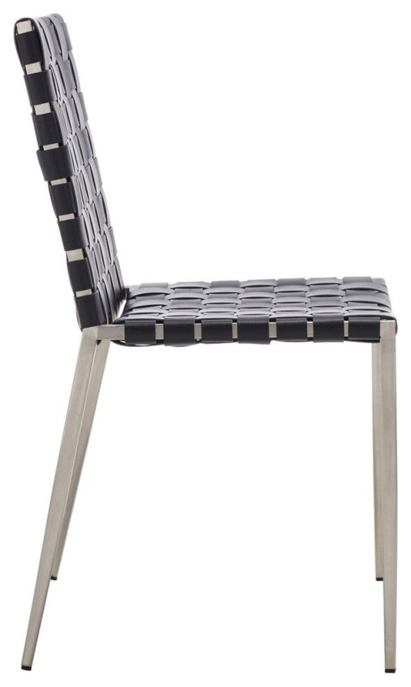 Safavieh Rayne Woven Dining Chair, Black/Silver