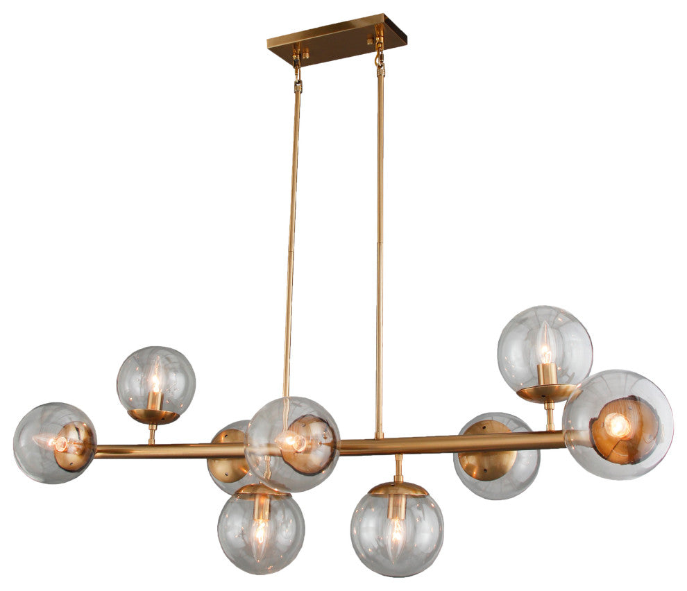 Lillian Pendant Lighting Fixture on Cast Iron with Brass Finish