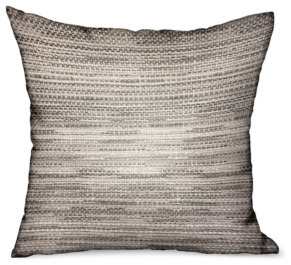 Plutus Silver Lake Weave Silver Solid Outdoor/Indoor Pillow, 22"x22"