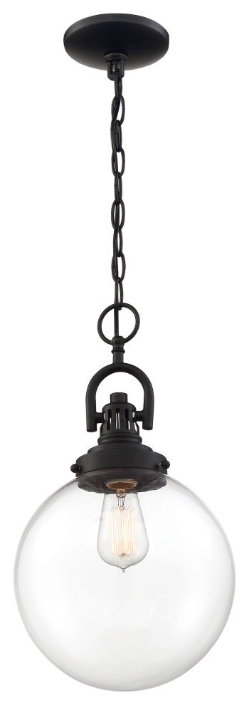 Skyloft -1 Light Pendant - with Clear Glass - Aged Bronze Finish
