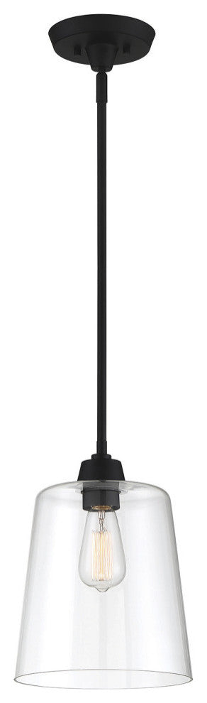 1-Light Pendant, Matte Black