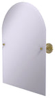 Frameless Arched Top Beveled Edge Tilt Mirror, Unlacquered Brass