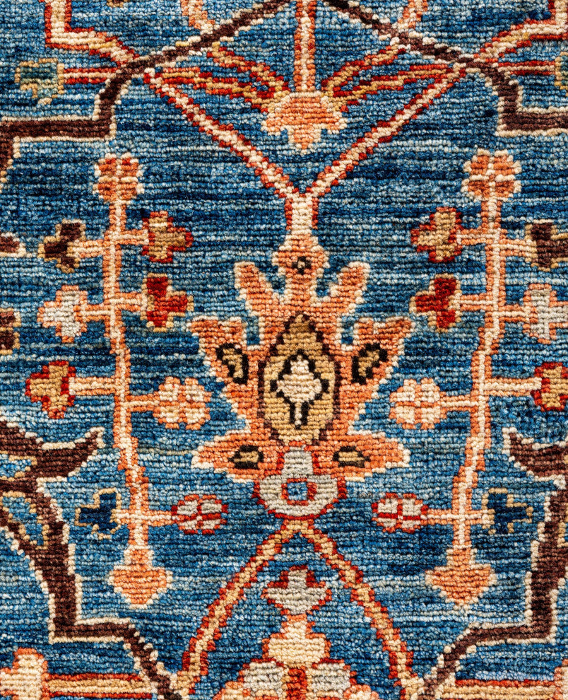 Serapi One-of-a-Kind Hand-Knotted Area Rug Light Blue, 6'1" x 9'0"