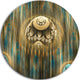 Brown World Of Infinite Universe, Abstract Disc Metal Artwork, 36"