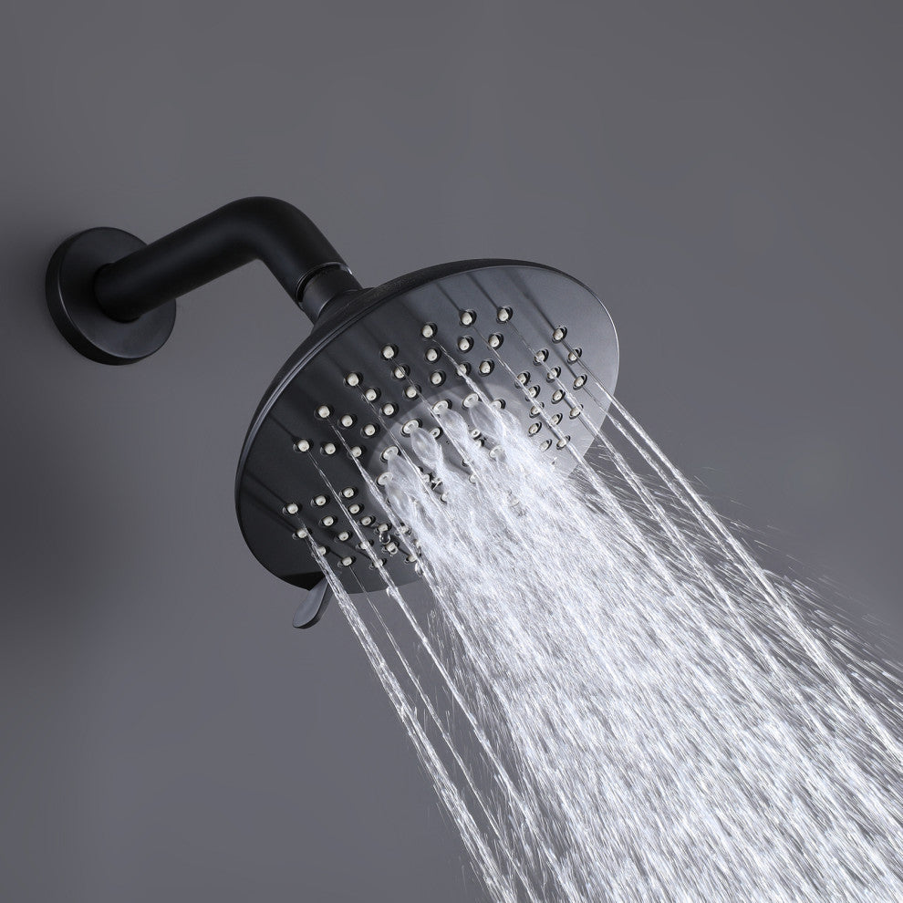 Pressure Balanced 5-Function Shower Faucet with Rough-in Valve, Matte Black
