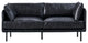 Venezia Industrial Modern Love Seat - Slate Leather