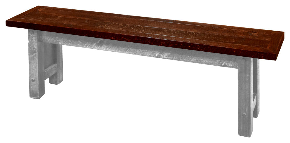 Barnwood Style Timber Peg Dining Bench, Thunder White and Michael's Cherry, 5.5 Foot