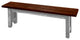Barnwood Style Timber Peg Dining Bench, Thunder White and Michael's Cherry, 5.5 Foot