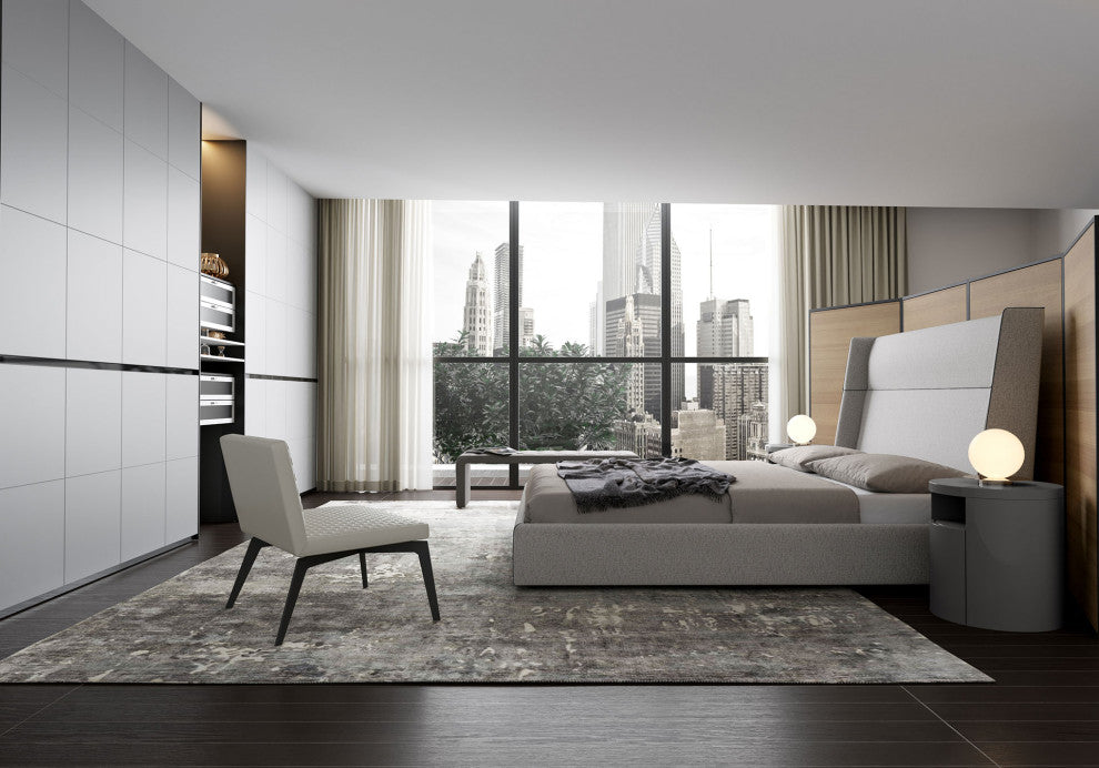 Bexley Bed Gris Fabric / Queen