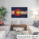 "Colorado Paint Drip State Flag on Wood Planks" by iCanvas, 18x12x1.5"