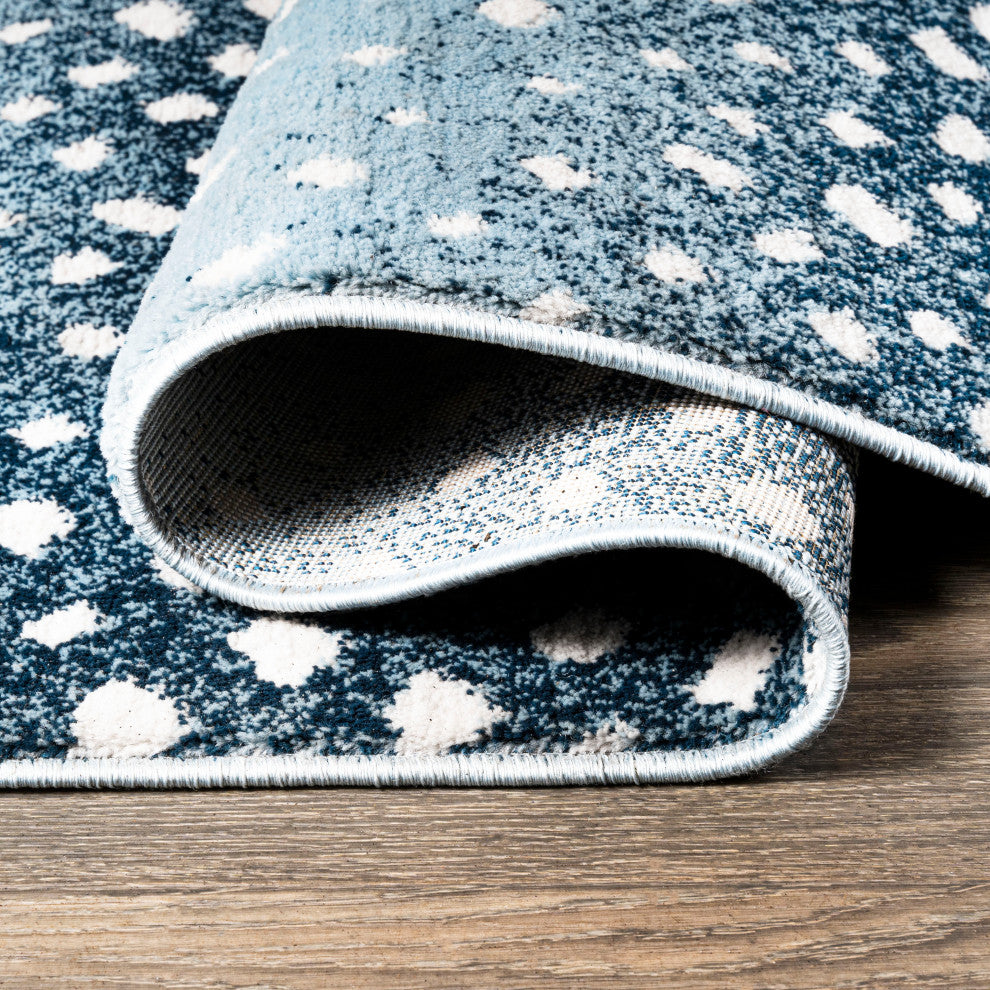 Antelope Modern Animal Blue/Cream 2 ft. x 8 ft. Runner Rug