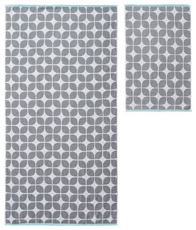 Intelligent Design Lita Cotton Jacquard Bath Towel 6 Piece Set, Grey