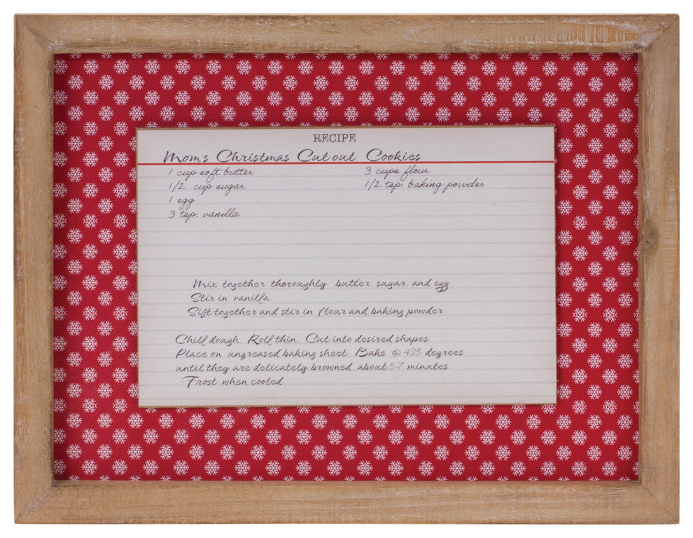 Christmas Cookie Recipe Card Wall Decor, Set of 4