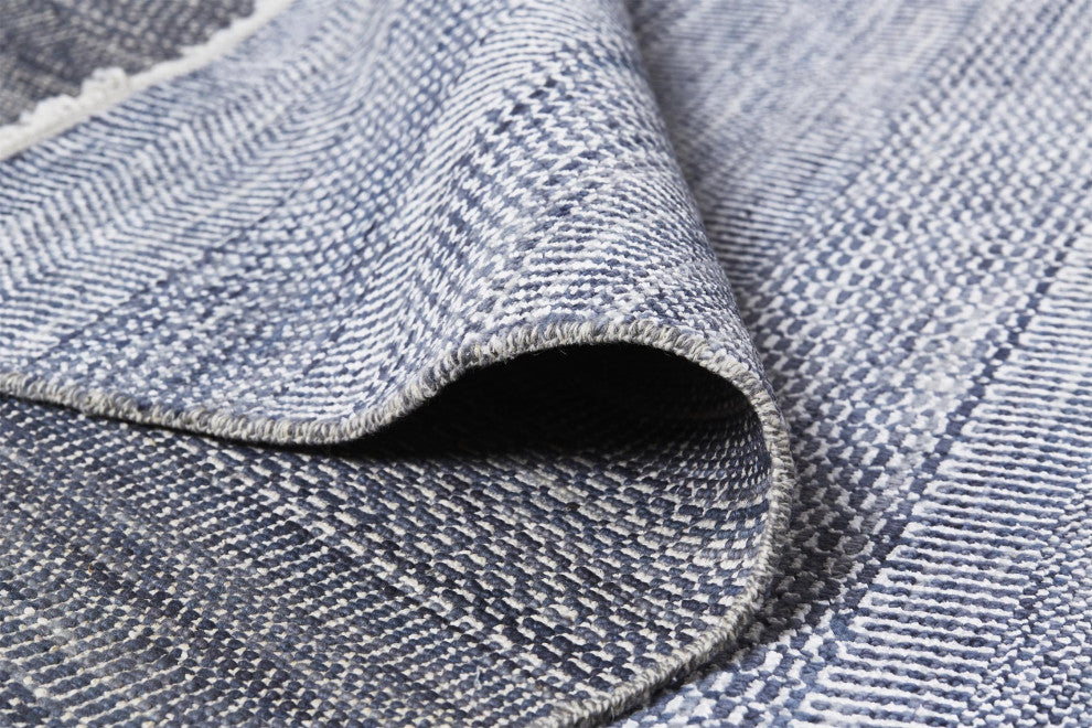 Caldecott Classic Striped Rug, Navy Blue, 2'6"x12'