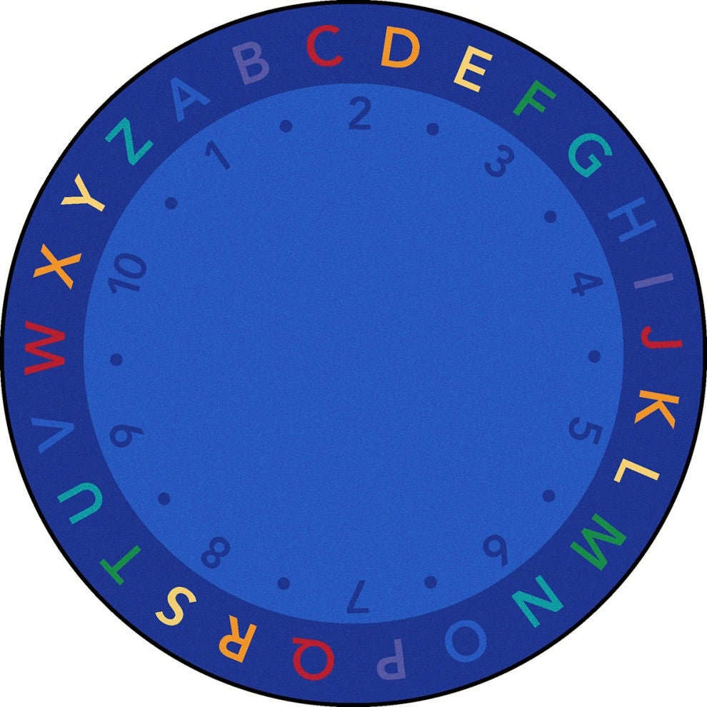 Lively Letters 13'2" Round Area Rug, Color Multi