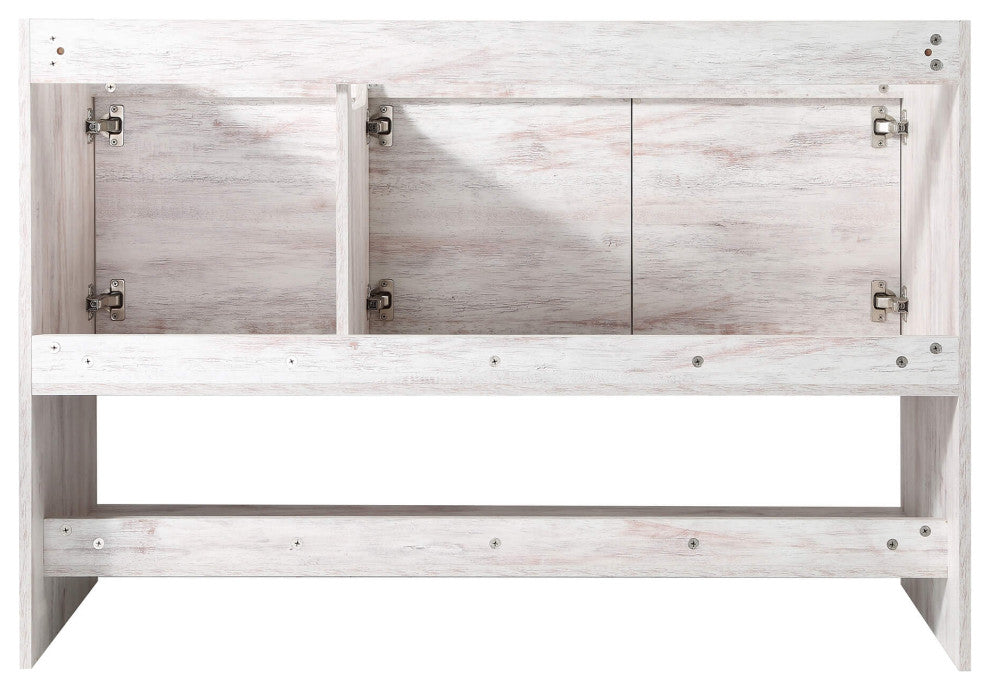 Phoenix Bath Vanity With Ceramic Sink - Full Assembly Required, Rustic White, 48 Inch