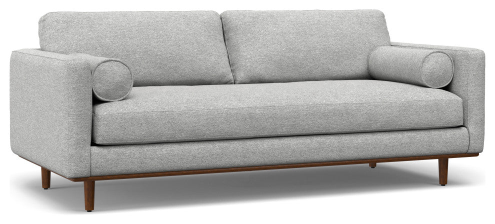 Morrison 89" Sofa and Ottoman Set, Woven-Blend Fabric, Mist Gray