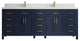 Cambridge 84 Double Sink Bath Vanity in Hale Navy Blue 2" White Quartz