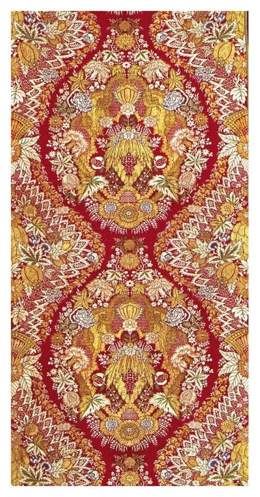 "Textile With Design of Lace and Flowers" Paper Art, 20"x38"