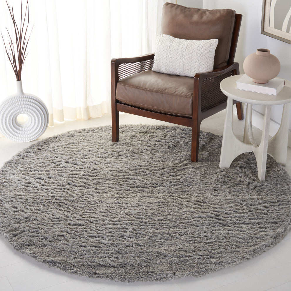 Safavieh Casablanca Collection CSB703F Rug, Grey, 6'' x 6'' Round