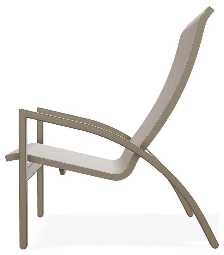 Kendall Sling Stackable Outdoor Lounge Chair, Augustine Fennel/Beachwood