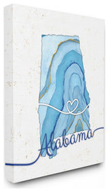 Stupell Industries Alabama Agate Blue US State Design, 16 x 20