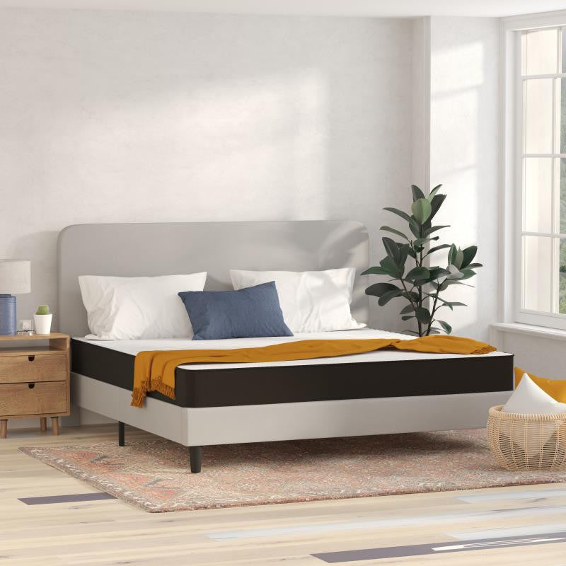 Capri Comfortable Sleep 8 Inch CertiPUR-US Certified Hybrid Mattress in a Box, Gray, King
