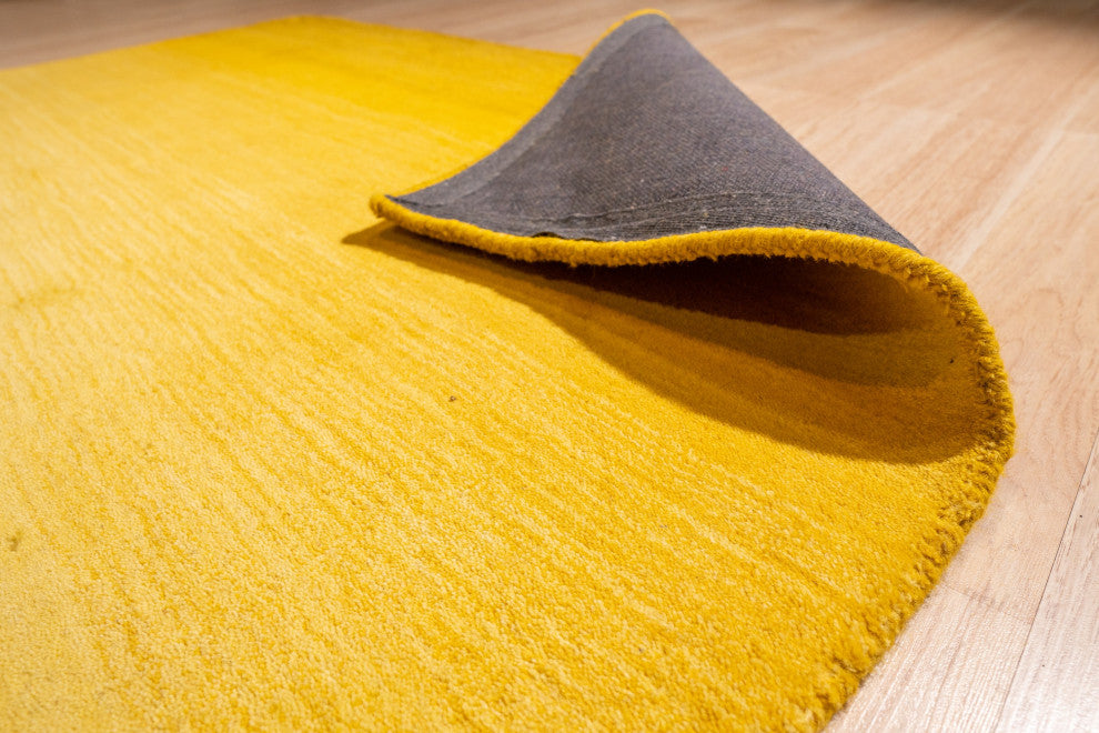 Yellow Contemporary Solid Horizon Area Rug
