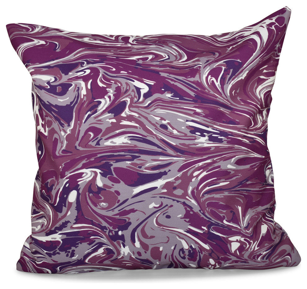 M?lange, Geometric Print Pillow, Purple, 26"x26"