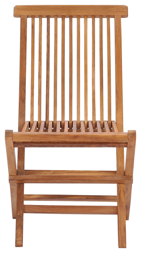 Teak Wood California Folding Outdoor Patio Side Chair, A-Grade Teak, Set of 2