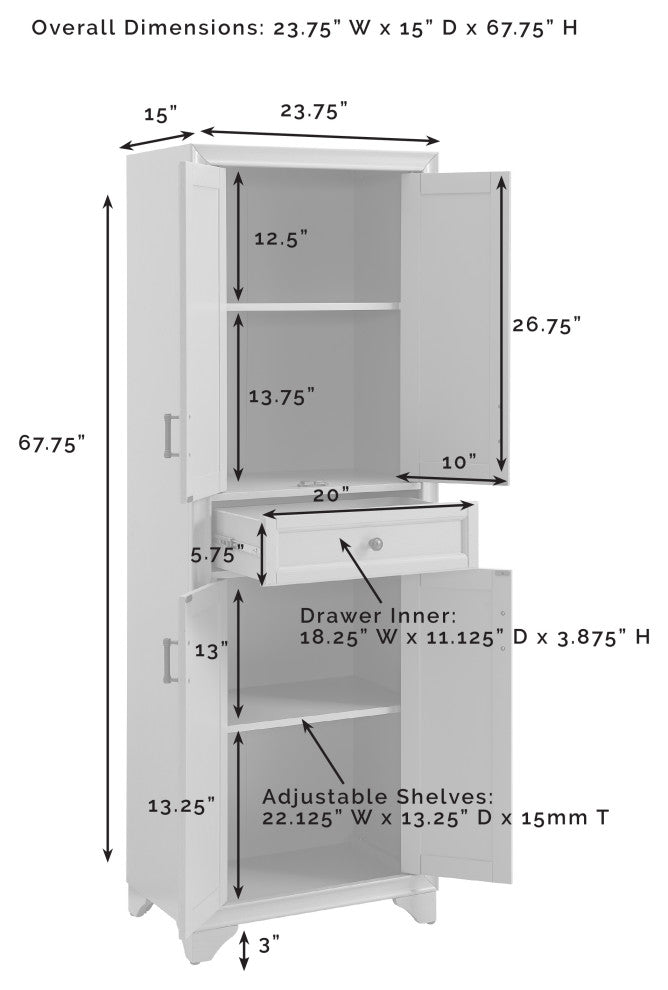 Tara Pantry Distressed White