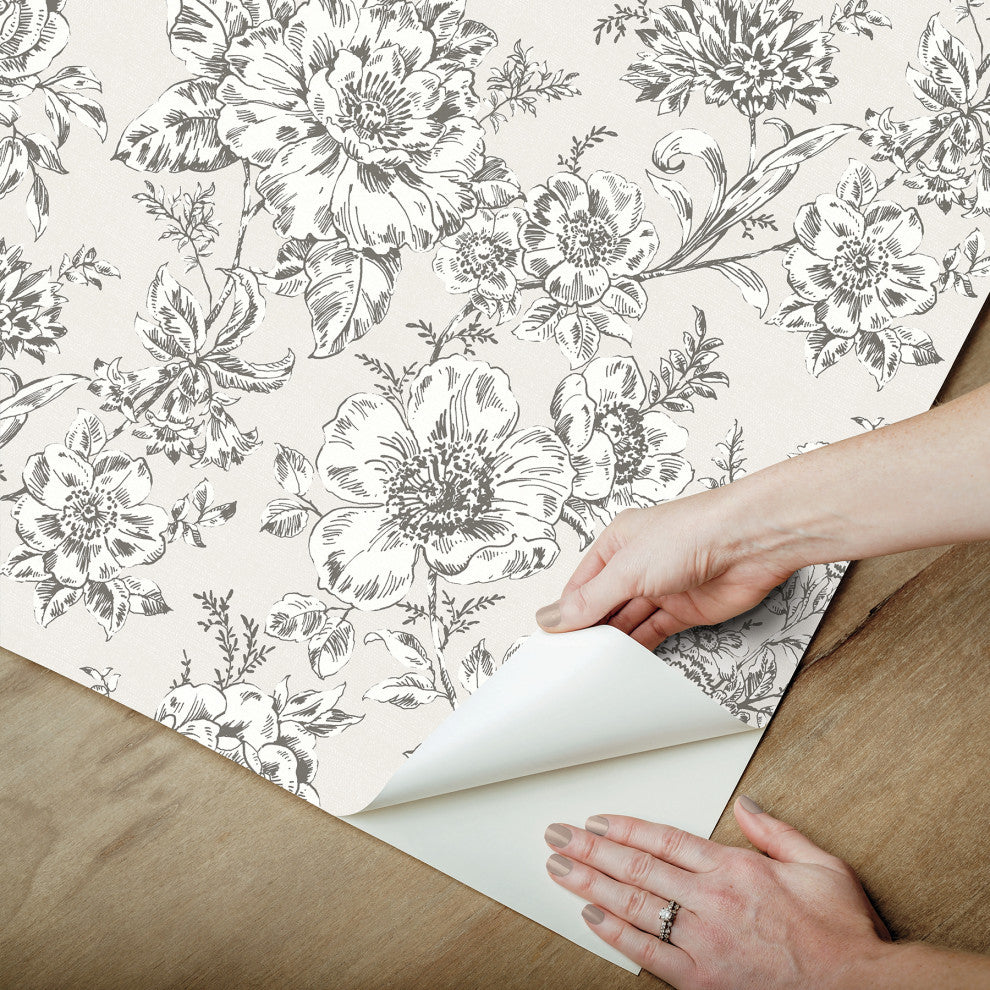 Taupe Winifred Peel & Stick Wallpaper