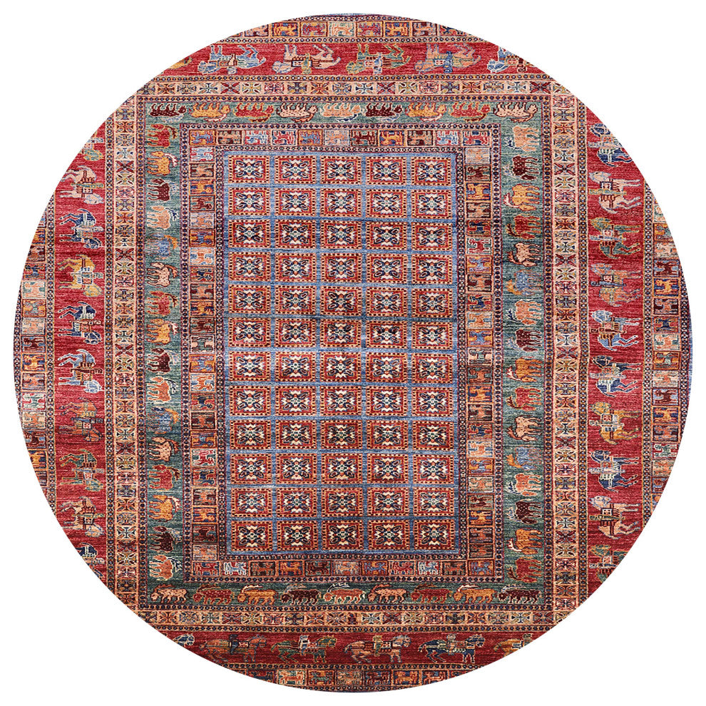 Ahgly Company Indoor Round Mid-Century Modern Area Rugs, 5' Round